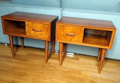 Coppia di comodini vintage anni '50 Mid Century