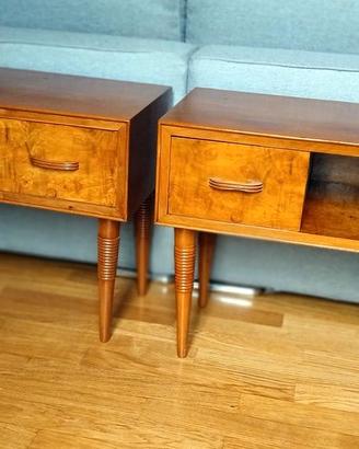 Coppia di comodini vintage anni '50 Mid Century