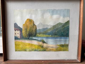 Acquerello su cartoncino, Laghetto del Cadore