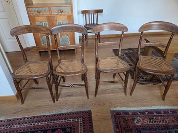 Sedie rustiche in legno massello