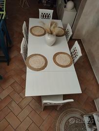 Tavolo in Legno in massello sbiancato