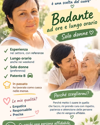 Badante e cuoca S Ponente, Pegli, Nervi, Quinto