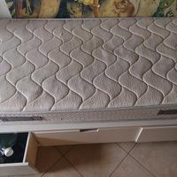 Letto singolo con cassetti e materasso ortopedico
