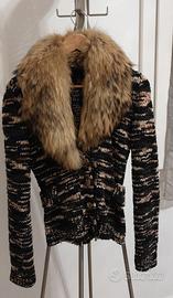 Cardigan con collo in volpe di Gaetano Navarra