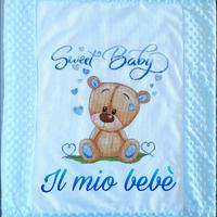 Copertina culla carrozzina orsetto fatta a mano