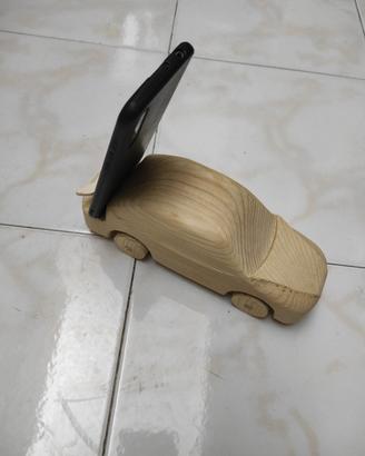 Auto In Legno Porta Cellulare Fatto a Mano 