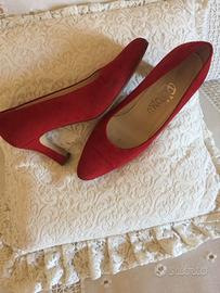 Decollete in camoscio rosso tg 37