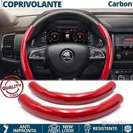 COPRIVOLANTE per SKODA in FIBRA CARBONIO Rosso