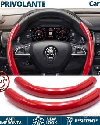 COPRIVOLANTE per SKODA in FIBRA CARBONIO Rosso