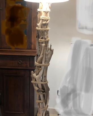 Lampada legno mare