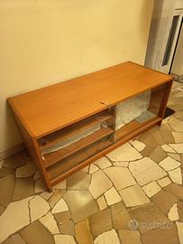 Mobiletto salotto ciliegio doppia vetrina chiave