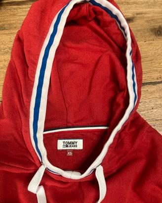 Felpa con cappuccio rossa Tommy jeans tg xs donna