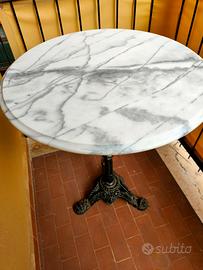 Tavolino bistrot marmo e ghisa