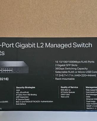 TP-Link T2600G-18TS Switch Managed L2+ 16 Porte