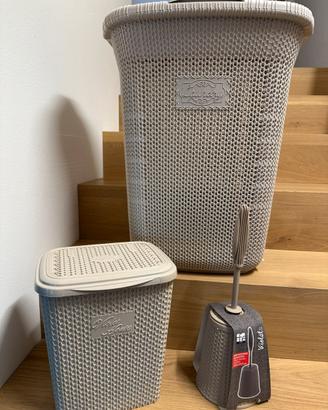 SET BAGNO (portabiancheria - cestino - scopino)