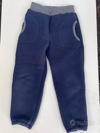Pantalone termico in pile 120-156 cm blu/grigio