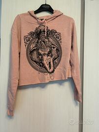 Felpa con cappuccio rosa