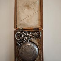 Orologio Ancre Remontoir con catena e scatola 