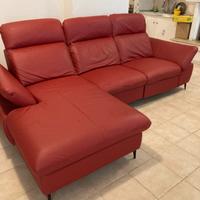 DIVANO 4 POSTI IN VERA PELLE CON FUNZIONE RELAX