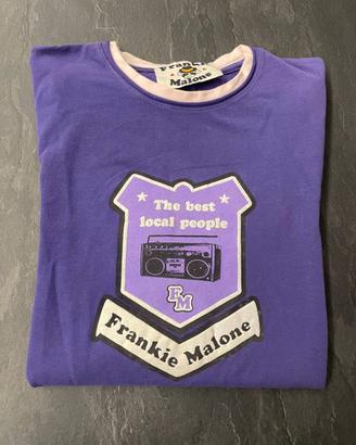 Maglia da uomo viola a maniche lunghe con stampa