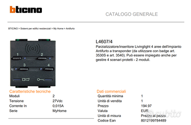 Parzializzatore BTicino L4607/4