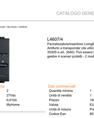 Parzializzatore BTicino L4607/4