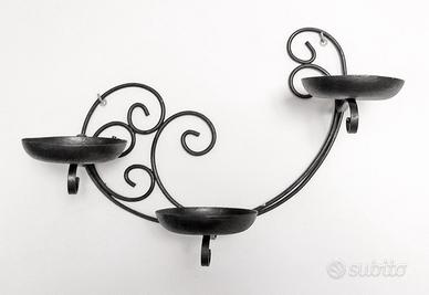 PORTAVASO FIORIERA  IN FERRO BATTUTO tre alloggi