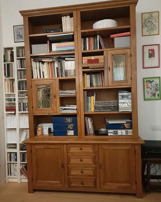 Libreria legno massello artigianato toscano