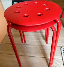 2 sgabelli Ikea rossi