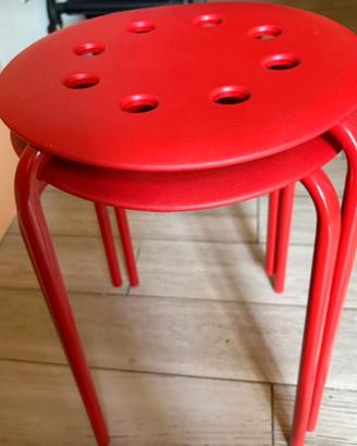 2 sgabelli Ikea rossi