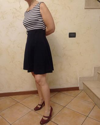 Abito donna senza maniche a righe taglia M