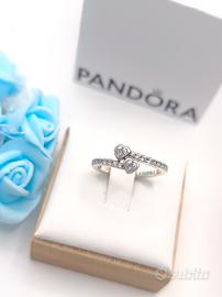 Anello pandora due cuori zirconi taglia 52