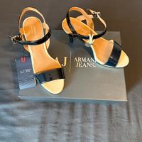 Sandali Armani Jeans neri vernice tg 35 nuovi