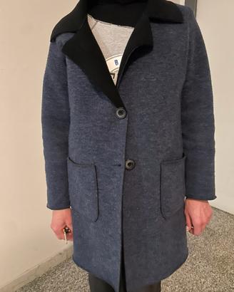 Cappotto sfoderato blu jeans interno nero