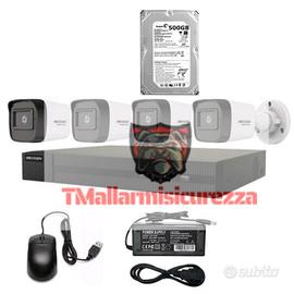 HIKVISION KIT COMPLETO  HD  1Tb TELECAMERE POE 2MP