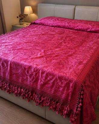 Copriletto matrimoniale rosso in raso 230x280