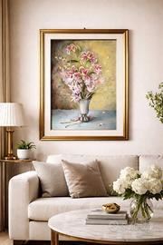 Dipinto a olio – elegante quadro floreale 