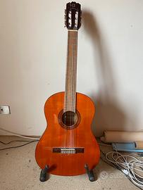 Chitarra, borsa e cavalletto