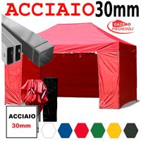 Gazebo 4,5x3 pieghevole rosso eventi chiosco stand