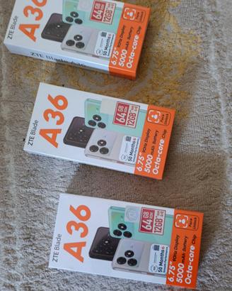 3 smartphone ZTE BLADE A36 sigillati 
