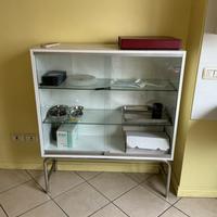 Mobile medico vetrina bianco due ante scorrevoli