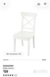Set 4 Sedie IKEA ROSENTORP Bianche