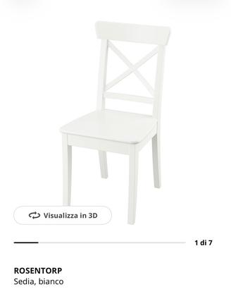 Set 4 Sedie IKEA ROSENTORP Bianche