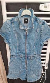 tuta corta in denim