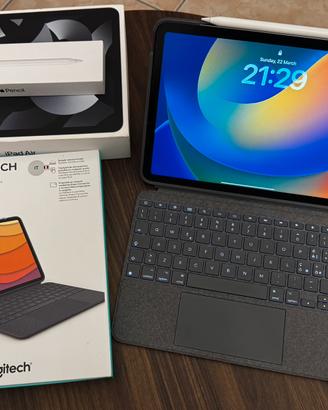 Ipad air 5 + logitech tastiera + apple pencil 2