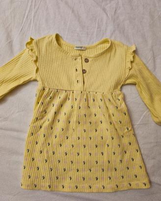 Vestitino bimba  3/6mesi Benetton giallo
