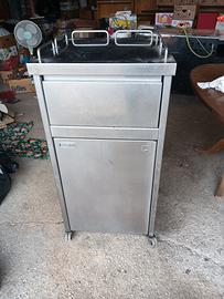 contenitore per rifiuti in inox svuota vassoi