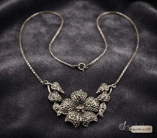 Magnifica collana Art Deco marcasite