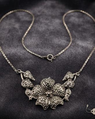 Magnifica collana Art Deco marcasite