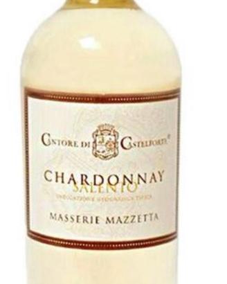 Vino Bianco Chardonnay Puglia Cantore Castelforte